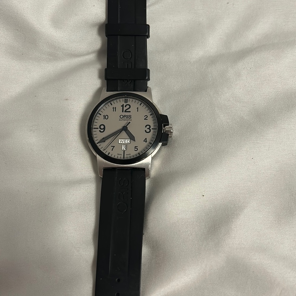 Oris automatic stainless steel rubber band